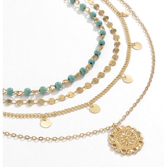 Women's C:flower Layered Boho Necklaces Cowgirl Jewellery Accessories Outfits - Picture 5 of 8